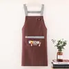 Delantal de Algodón Estilo Nuevo para Mujer Transpirable Hogar Cocina Cocinar Anti-Manchas Aceite Moderno Ropa de Trabajo para Hombre Tirante en la Espalda Cintura