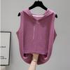 Chaleco con Capucha de Algodón de Bambú para Mujer, Ropa Exterior de Verano, Top Suelto para Capas Interiores, Camisola sin Mangas Talla Grande, Estilo Ins