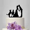Regalo de boda creativo cálido un perro pastor alemán tarjeta de inserción para pastel de boda inserto de pastel retro simple