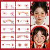 2026 Set de Calcomanías Faciales para Escenario de Año Nuevo para Niñas Pequeñas, Calcomanías de Tatuaje Decorativas para Maquillaje de Actuación del Día de Año Nuevo