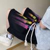 Estilo Americano Estilo Graffiti Estampa de Estrela Masculino e Feminino Verão 2025 Explosões Shorts Casuais Street Tendência Calças de Cinco Pontos Largas