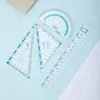 Set de reglas para prevención de miopía para estudiantes de primaria grados 1-6, set especializado de reglas incluyendo regla recta, escuadra y transportador, multifuncional