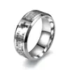 Anillo de Acero de Titanio Personalizado Estilo Europeo y Americano Moda Diseño de Aceite Corrosión Anillo para Hombre Joyería para Mano Venta al por Mayor