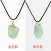 Colgante de Piedra Bruta de Cristal Natural con Envoltura de Alambre, Accesorio de Collar de Piedra de Amatista Fluorita Rosa y Blanca Europea y Americana, Citrino