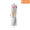 Conjunto de Talheres de Aço Inoxidável Amazon 6 Peças Bolsa de PVC Faca e Garfo Colher Transfronteiriços Faca e Garfo Colher para Bife Ocidentais Conjunto de Supermercado