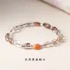 Design Original de Pulseira de Pedra Natural Irregular com Contas Assimétricas para Mulheres, Cristal de Cabelo Colorido de Nicho de Verão e Pedras Trituradas Irregulares