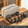 Set de Té Kung Fu de Viaje de Arena Púrpura Set Pequeño Bolsa Portátil Tetera Simple para el Hogar Regalo para Exteriores Logo