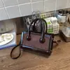 Bolsa Pequena para Mulheres, Nova Bolsa Quadrada Pequena de Camurça de Alto Padrão com Retalhos Retro, Bolsa Transversal Versátil com Textura Fashion