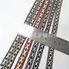 1-2cm Estilo Étnico Colorido Poliéster Jacquard Rombo Cinta Tejida Retro Decoración del Hogar Correa para Maletas Ropa de Moda