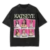Camiseta de Algodão Lavado Katseye da Moda para Homens e Mulheres, Manga Curta de Verão Gola Redonda Camiseta de Algodão Solta Streetwear