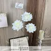 Ramo falso de simulación de color blanco terminado con flores de seda artificial para boda, fila de flores de plástico, arreglo de boda de alta calidad