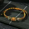 Festival do Barco-Dragão Ano Novo Pulseira de Cordão Vermelho Pulseira Tecida à Mão Fio de Ouro Seis Caracteres Verdadeiros Pulseira Masculina e Feminina Venda Quente