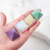 Adornos de Pirámide de Cristal Natural de 3CM Piedra Original Mineral Pulido Estándar Piedra de Energía Torre de Cuatro Lados Adornos de Decoración para el Hogar