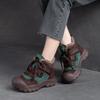 Jie shu fondo grueso 2023 Invierno nuevo costuras versátil moda casual zapatos de algodón capa superior piel de vaca simple cómodos zapatos de mujer