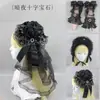 Acessórios de Cabelo Lolita Gótico Feitos à Mão Faixa de Cabeça de Renda Preta e Branca de Freira Headwear de Subcultura Bidimensional em Estoque