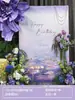 Decoración de Cumpleaños para Niña Adulta Rosa Estilo Pintura al Óleo Leche Escena Globo Fondo Simple Tablero Kt Papel de Belleza Industria