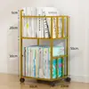 Estantería pequeña junto al escritorio, independiente, móvil, con ruedas, de hierro, para guardar libros ilustrados infantiles y libros de texto para estudiantes