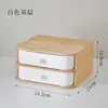 Caja de almacenamiento con cajones curvos multicapa hecha de nanobambú para organizar artículos en la sala de estar, la habitación de invitados y el baño, organizador de cepillos de dientes