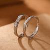 Anillo de Pareja One Deer Plata Esterlina S925 Promesa de Montaña Vintage Personalidad Versátil Abierto para Hombre y Mujer