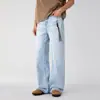 Ropa para Hombre Maple House / Nueva Colección Primavera/Otoño 2026: Jeans de Efecto Arrugado Dinámico con Detalle Bigotes de Gato, Pantalones Largos Versátiles de Pierna Recta de Alta Resistencia