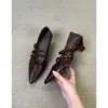 Primeiro Encontro Temporada Retro Francês Bico Fino Salto Bloco Baixo Corte Baixo Sapatos de Salto Único Feminino Versátil para o Trabalho Tira Única Mary Jane Salto Alto