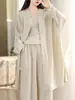 Camisa de Manga Larga de Algodón y Lino de Estilo Casual Retro Artístico, Delgada, Nueva para Primavera y Otoño, con Cárdigan de Botones para Mujer