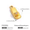 Accesorios de Joyería de Acero Inoxidable Transfronterizos, Colgantes de Flor con Goteo de Aceite, Colgantes de Amor Personalizados, Colgantes de Gato y Perro con Incrustaciones de Circonita y Diamante