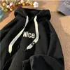 Sudadera con capucha de forro polar pesada estilo americano de gran tamaño para hombre, sudadera con capucha versátil de corte holgado de moda para otoño e invierno, chaqueta de pareja