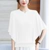 Top Feminino de Verão Estilo Coreano com Design de Borda de Orelha Multicor Solto Respirável Fresco Malha Seda de Gelo Camiseta Interna