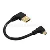 Cable de datos para teléfono móvil Android chapado en oro niquelado USB A macho a Micro USB doble codo