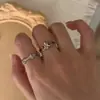 Castillo Llave Fe Luz de Lujo Retro Anillo Iris Set Moda Exquisito Versátil Diseño Anillo de Gama Alta