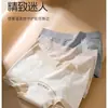 Calcinhas Boxer Femininas de Algodão Puro Sem Costura com Laço, Simples, Cintura Média, Confortáveis, Secagem Rápida, Respiráveis, Comprimento Estendido, Forro 100% Algodão