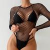 Sexy lingerie europeu e americano transfronteiriço tubo de comércio exterior top biquíni macacão manga comprida malha três- ponto saia de quadril w704