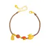 Pulsera de la Suerte Bolsa de Arena Dorada Estilo Mismo de la Joyería Puzuo Nuevo Chinoiserie Pulsera de Cristal de Gama Alta Tejida a Mano