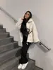 [En Stock, Listo para Enviar] Abrigo de Felpa Estilo Europeo y Americano para Mujer, Moderno de Corte Holgado, Cachemir Sintético, Chaqueta Casual Única para Exteriores