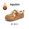 Mules Forradas com Lã Augu Shiden para Mulheres 2026 Novo Outono e Inverno Sola Grossa Casuais Slip-On Sapatos de Algodão Peludos Botas de Neve
