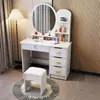 Tocador de dormitorio tocador con espejo con luz LED mesa de maquillaje multifuncional mesa de maquillaje moderna minimalista