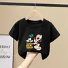 Camiseta de Manga Curta para Meninos Algodão Puro 2026 Verão Novo Estilo Roupa de Verão Infantil Camiseta Infantil M e G Top Fino Marca da Moda Roupa Infantil