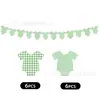 Roupas de Macacão Xadrez para Chá de Bebê Menino e Menina Transfronteiriças com Decoração de Bandeira Adereços para Festa de Primeiro Aniversário