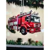 Decoraciones Navideñas para Bomberos Transfronterizos Decoración de Árbol Colgante Plano de Acrílico para Coche