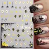 Adesivos de Arte para Unhas de Halloween Novos Transfronteiriços Quentes da Ins Estampagem a Quente Bruxa Caveira Teia de Aranha Adesivos de Unhas Adesivos 3D Atacado