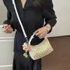 Bolsa de Ombro Tecida Nova Tendência Transfronteiriça Estilosa Colorida Grande Capacidade Estilo Étnico 2026 Bolsa Transversal Casual para Mulheres
