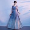 Traje de Coro Cielo Estrellado Rendimiento Femenino Nuevo Estilo Temperamento Traje de Presentador Gradiente Estudiante Coro Lectura Vestido Largo