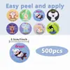 500 Pegatinas/Rollo Animales de la Selva Recompensa Pegatinas de Graffiti PVC Autoadhesivas Maestro Dibujos Animados Tarjetas de Regalo para Animar DIY