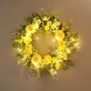 Amazon Corona de Fruta Limón de Verano para el Hogar, Boda, Casa de Campo, Fiesta, Camelia Artificial Colgante de Pared, Corona Luminosa