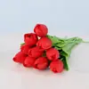 Decoração Floral de Tulipas Artificiais em Material PU Personalizado, Vegetação Semi-Artesanal para Mesa de Escritório, Tulipas Festivas