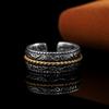 Plata Humana Plata Tailandesa Plata Seiko Joyería de Mano Plata S925 Joyería Personalizada Anillo de Hombre Moderno Anillo Abierto Antiguo