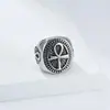 Anillo de Acero Inoxidable con Cruz Ankh Egipcia Antigua para Hombre, Personalizado, Retro Literario, Símbolo de Vida, Anillo de Acero Inoxidable