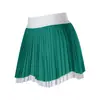 Falda corta de doble capa con mangas cortas irregulares, falda plisada de dos piezas simuladas, secado rápido y anti-exposición para deportes de tenis y golf en primavera y verano