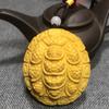 Pieza de madera maciza con mango de tortuga de loto Thuja de Taihang, tallada a mano, de una sola pieza, de caparazón de tortuga, juguete portátil de mano.